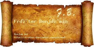 Fráter Benjámin névjegykártya